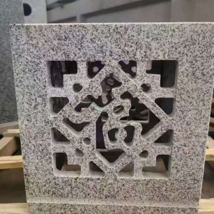 福建 芝麻白花岗岩镂空雕花灯笼