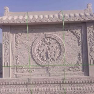 福建 芝麻白花岗岩屏风，照壁，影壁