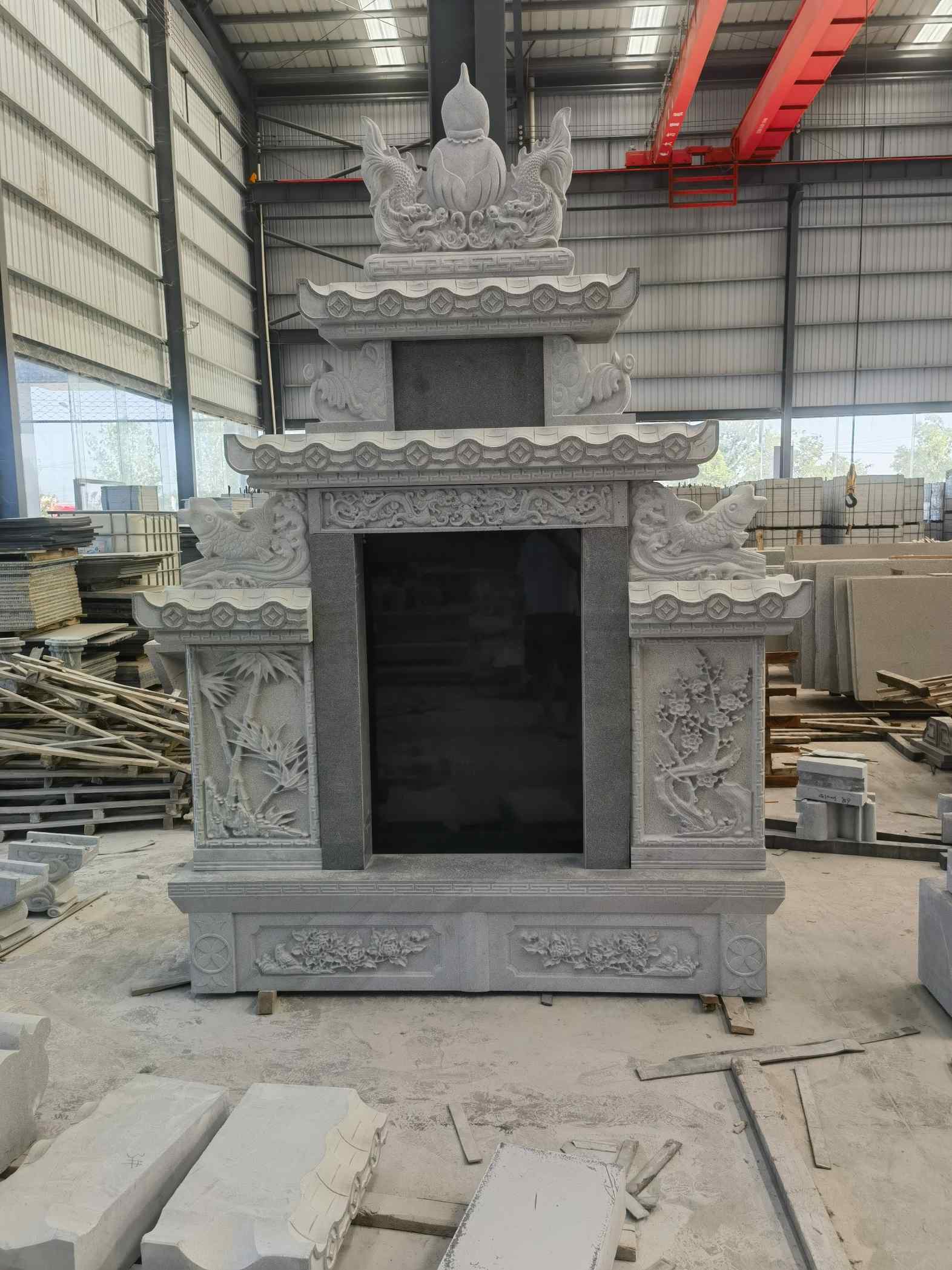 福建 芝麻灰高档墓碑、土墓，一套也支持定做