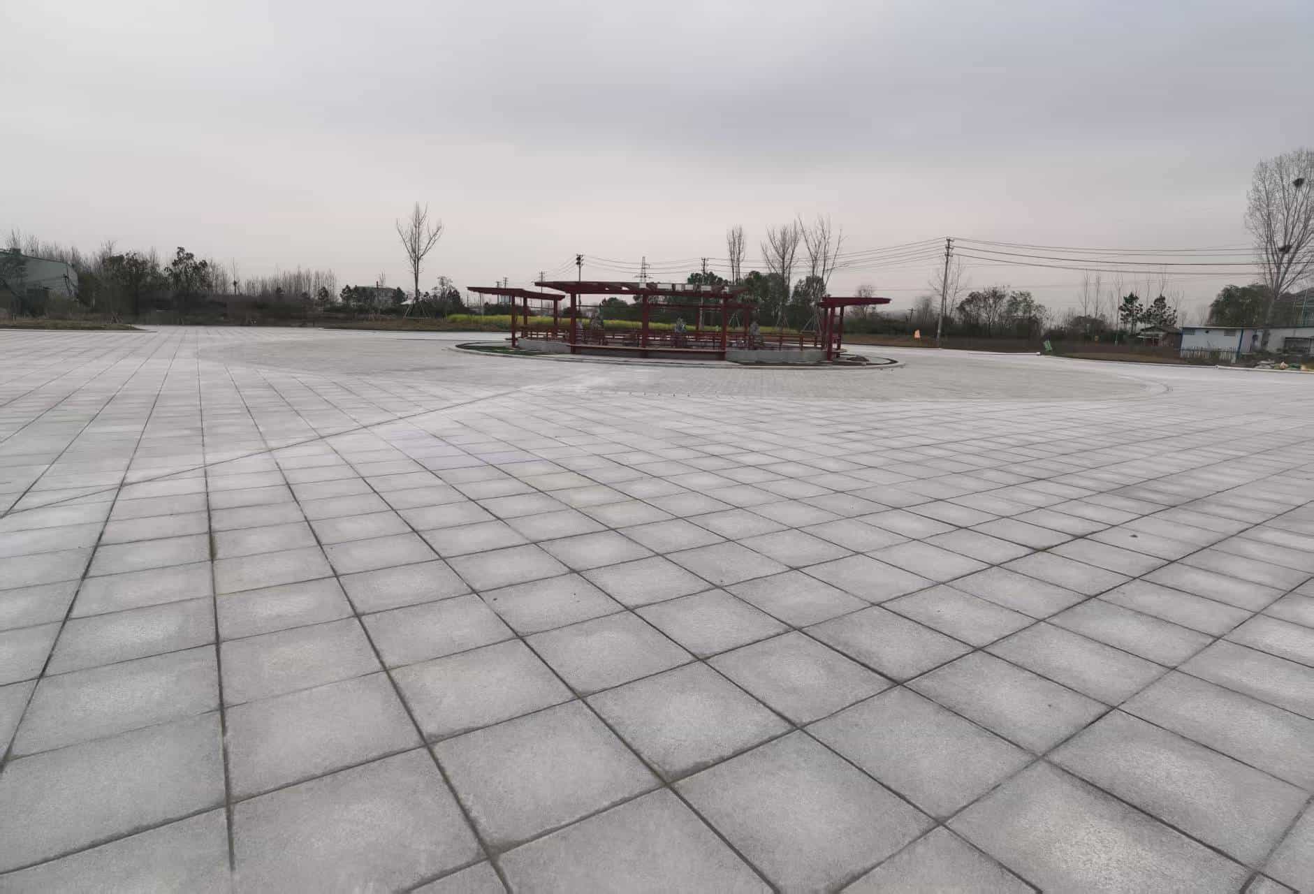 福建 芝麻白火烧面-公园广场地铺效果