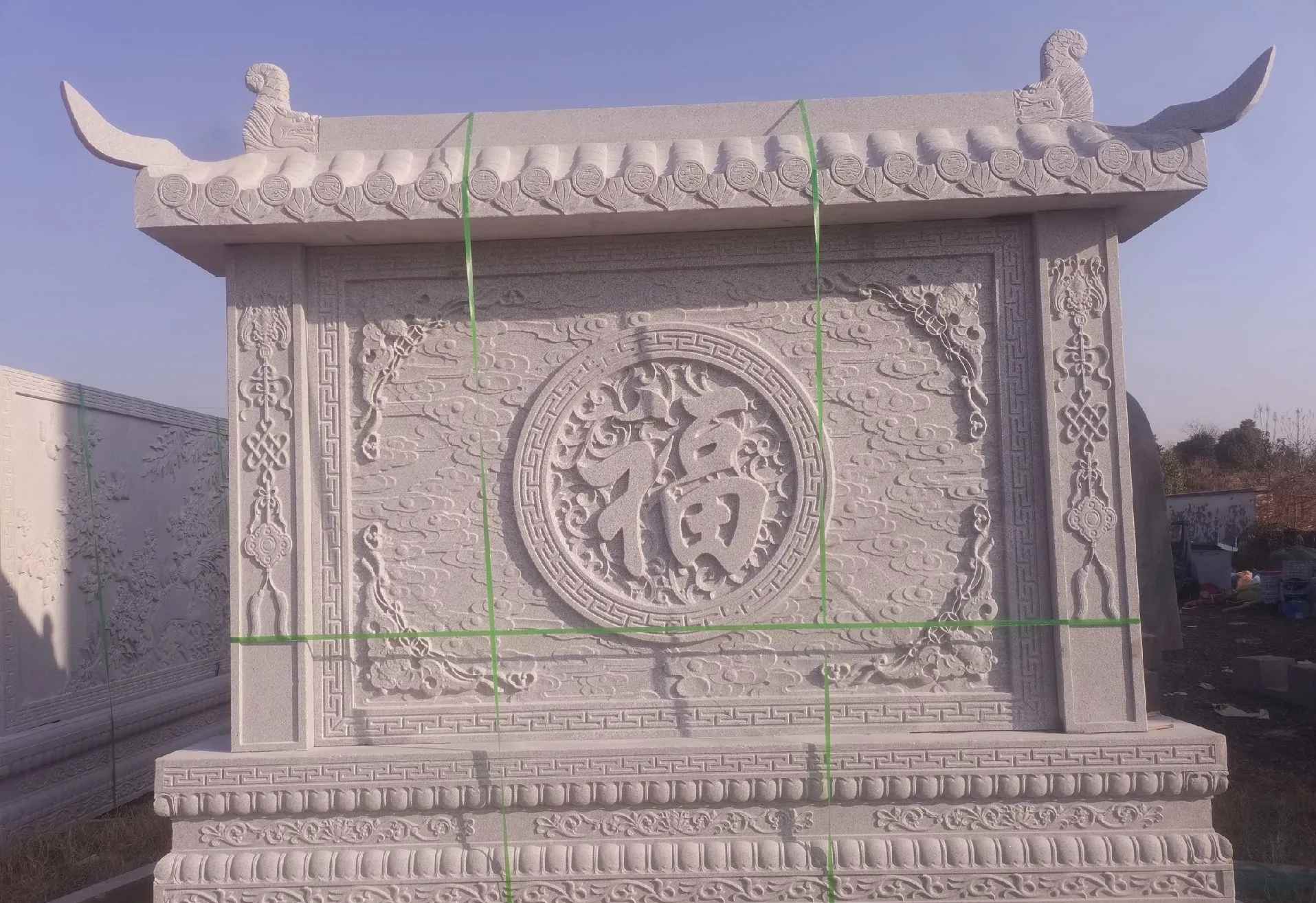 福建 芝麻白花岗岩屏风，照壁，影壁
