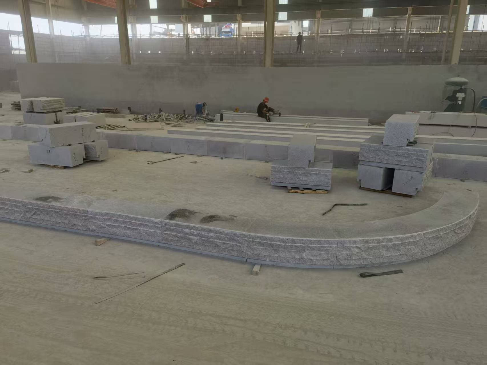 福建 芝麻白整石坐凳（光面+自然面）