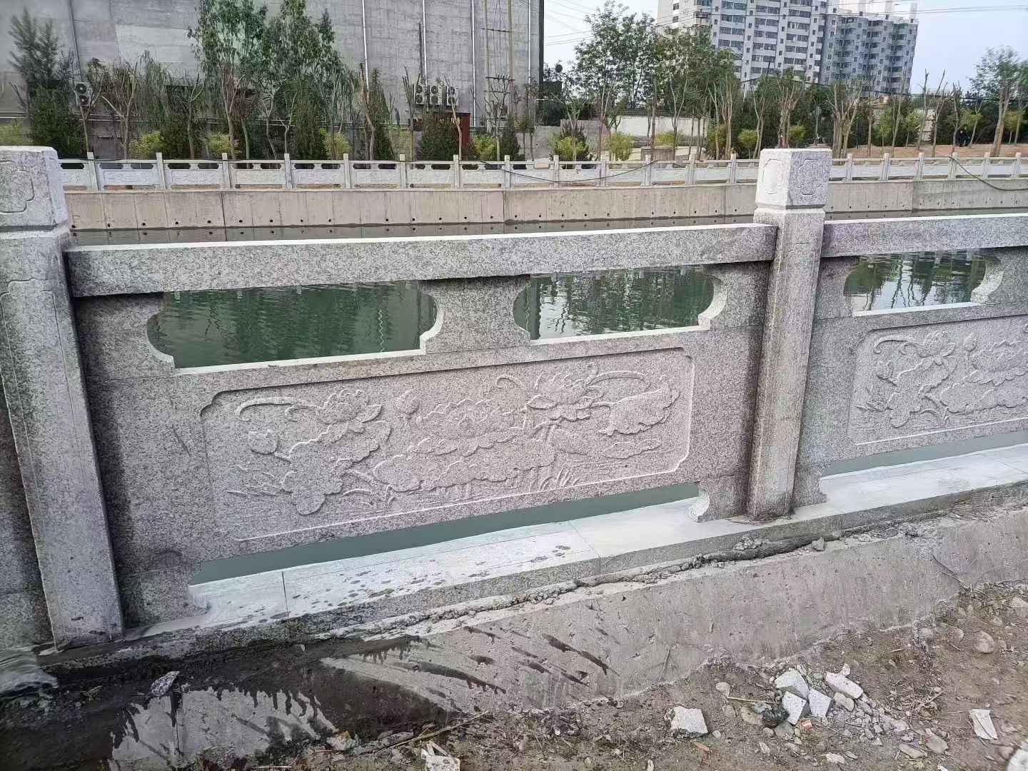 福建 芙蓉白大花桥梁、河道，石材栏杆、围栏、护栏