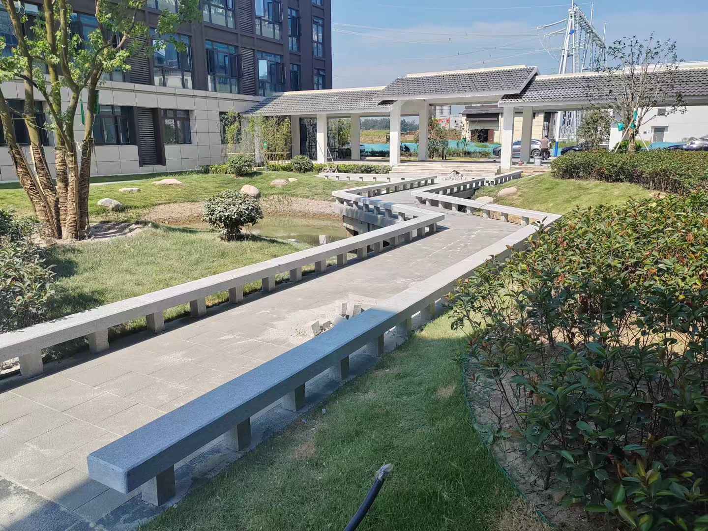 福建 芝麻灰小区坐凳&栏杆安装效果